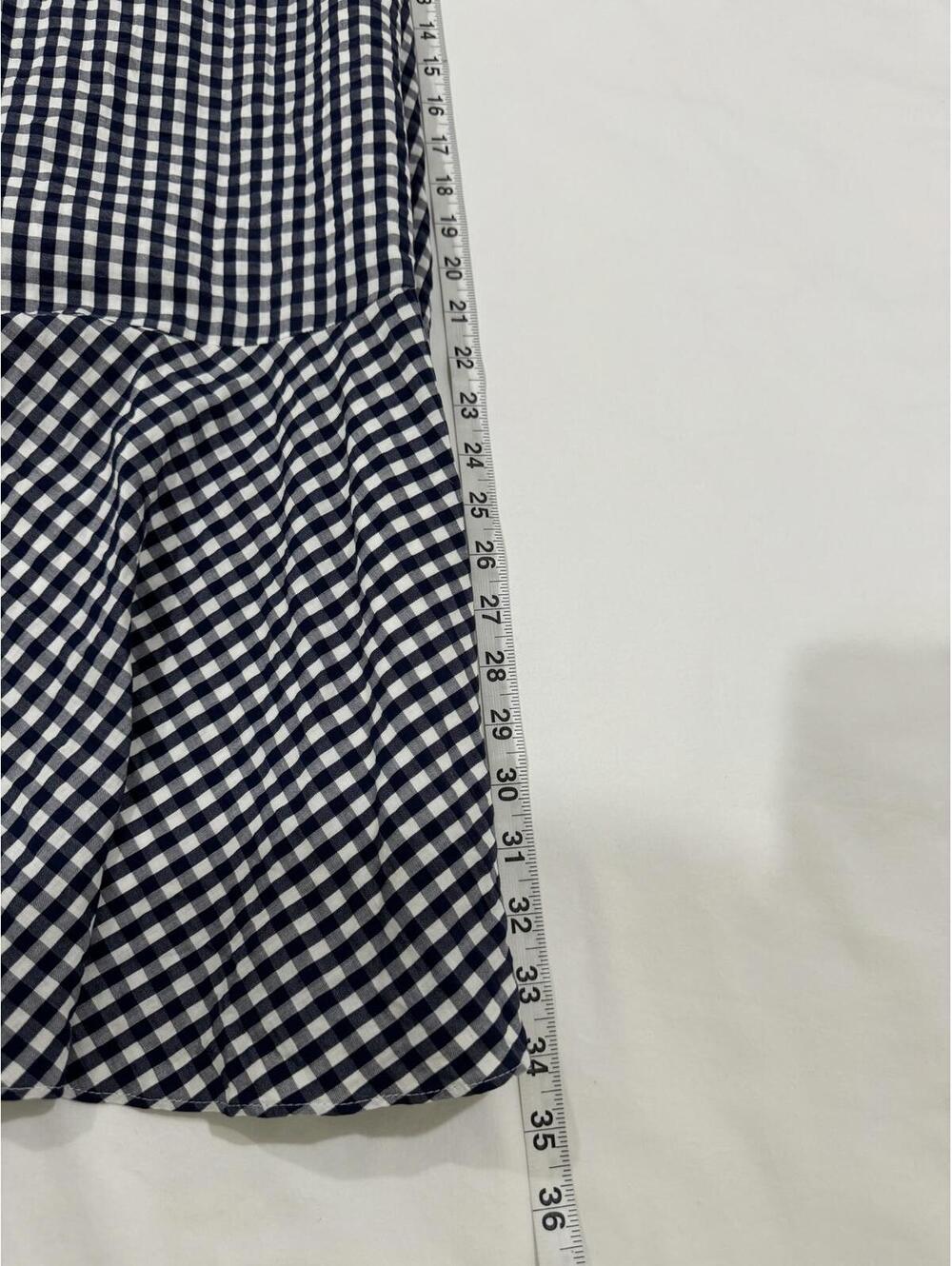 J. Crew Navy Gingham Plaid Fit & Flare Ruffle Midi Dress Size 8 NWOT Cottagecore - Picture 9 of 9